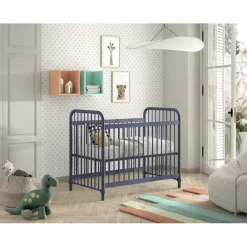 Tremmeseng Bronxx baby seng 60 × 120 cm – denimblå