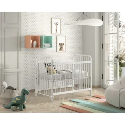 Tremmeseng Bronxx baby seng 60 × 120 cm – hvid