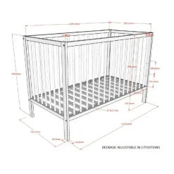 Tremmeseng Dino baby 60 × 120 cm – antracit