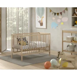 Tremmeseng Dino baby seng 60 × 120 cm – natur