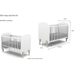 Tremmeseng Kiddy – 60 × 120 cm, hvid