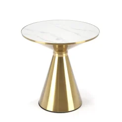 TRIBECA sofabord, Hvid marmor / guld