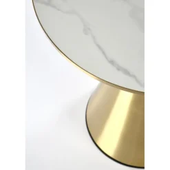 TRIBECA sofabord, Hvid marmor / guld