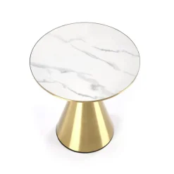 TRIBECA sofabord, Hvid marmor / guld
