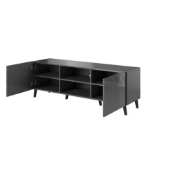 TV bord 150 ABETO mat Grå/ glans Grå