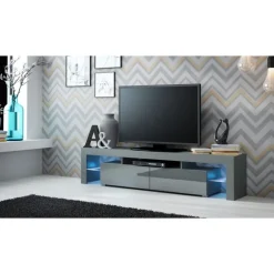 TV bord SOLO Grå mat/Grå glans