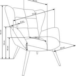 TYRION l. stol, - mørk Kanel