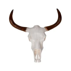 Uægte dyrehoved i hvid og brun