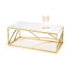 UNIVERSE 2, sofabord, Hvid marmor / guld