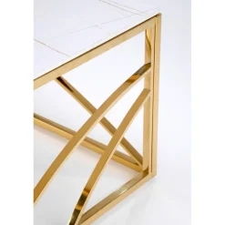 UNIVERSE 2, sofabord, Hvid marmor / guld