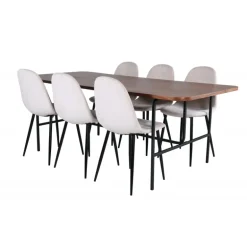 Uno Spisebordssæt - Beige, Sort og Natur