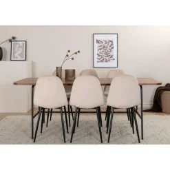 Uno Spisebordssæt - Beige, Sort og Natur