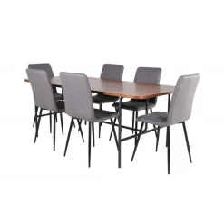 Uno Spisebordssæt - Sort, Grå og Natur