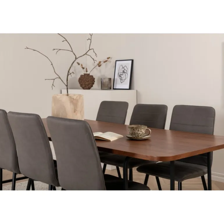 Uno Spisebordssæt - Sort, Grå og Natur