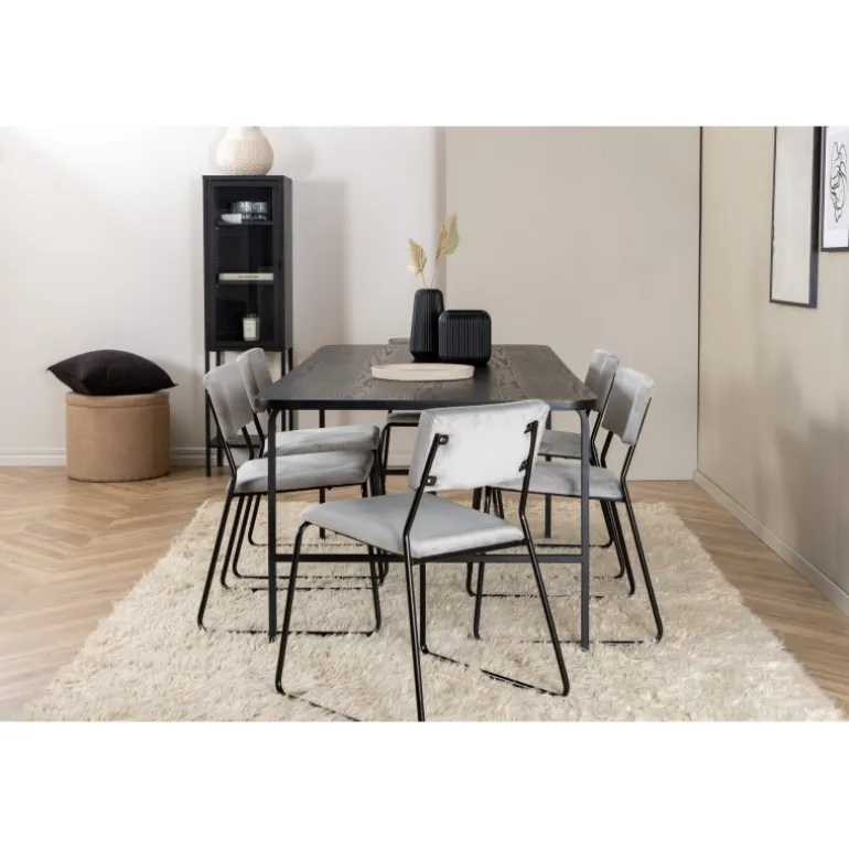 Uno Spisebordssæt - Sort og Lysegrå