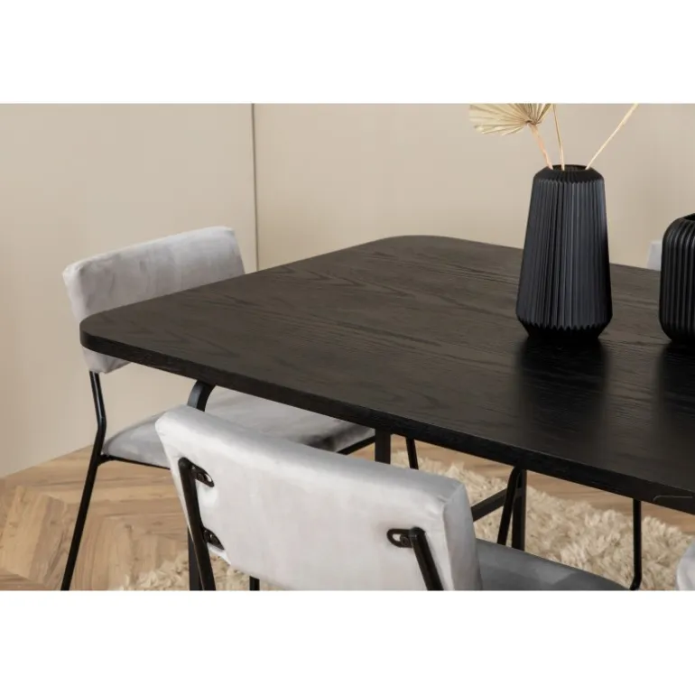 Uno Spisebordssæt - Sort og Lysegrå