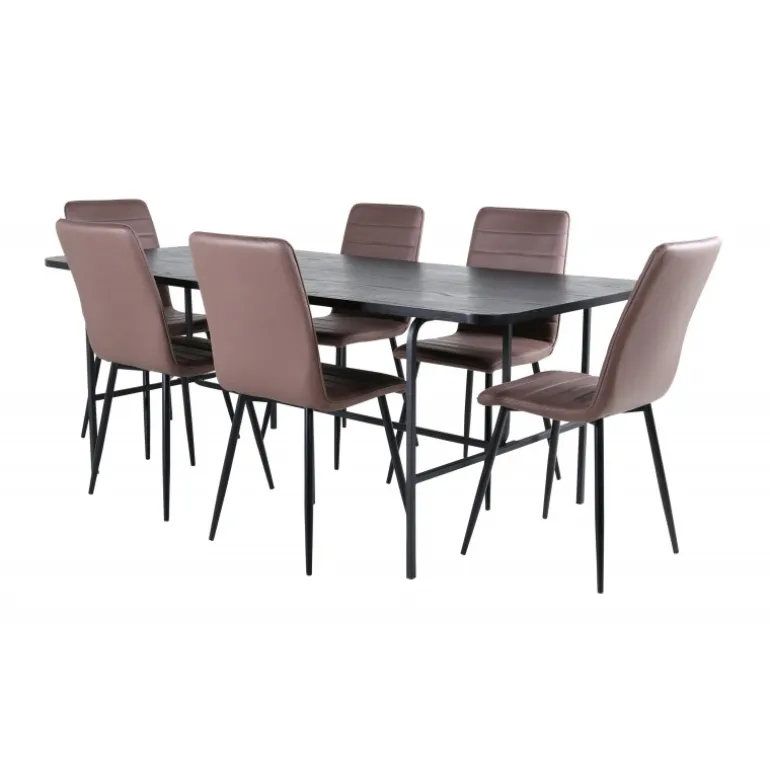 Uno Spisebordssæt - Sort og Brun