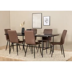 Uno Spisebordssæt - Sort og Brun