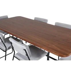 Uno t Spisebordssæt - Sort, Lysegrå og Natur