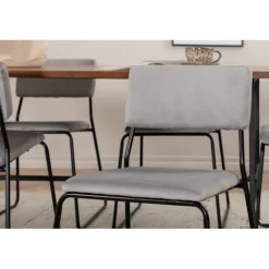 Uno t Spisebordssæt - Sort, Lysegrå og Natur