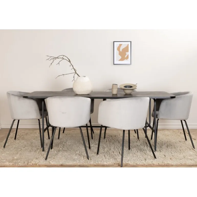 Uno t Spisebordssæt - Sort og Grå