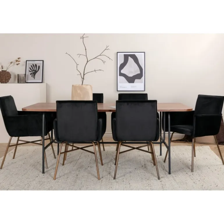 Uno t Spisebordssæt - Sort, Kobber og Natur