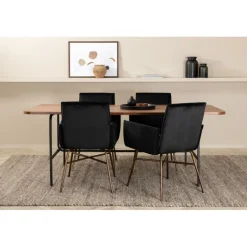 Uno t Spisebordssæt - Sort og Kobber