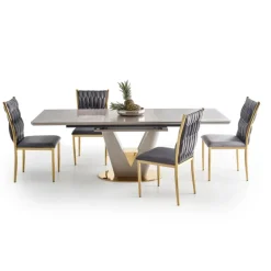 VALENTINO bord lys Grå/guld