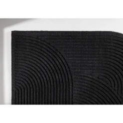 Valentino Tæppe - Sort og Natur