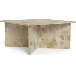 VegaStone Marmor sofabord - Latte lakeret marmor - 90x90 cm