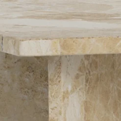 VegaStone Marmor sofabord - Latte lakeret marmor - 90x90 cm