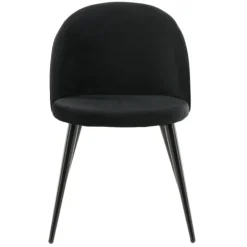 Velevet Spisebordsstol - Sort velour