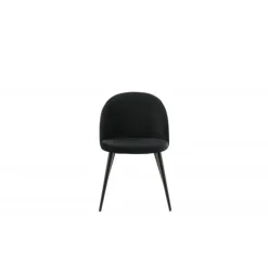 Velevet Spisebordsstol - Sort velour