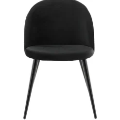 Velour Spisebordsstol - Sort