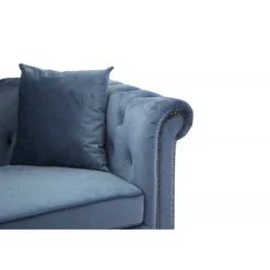 Velvet 3 personers Sofa - Blå og Natur