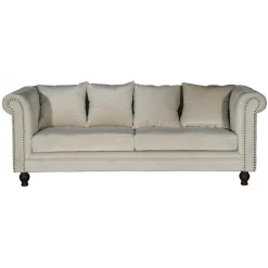 Velvet 3 personers Sofa - Beige Velour