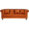 Velvet 3 personers Sofa - Natur og Rusty Cognac