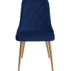 Velvet Deluxe Spisebordsstol - Blå og Messing
