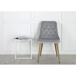 Velvet Deluxe Spisebordsstol - Messing