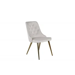 Velvet Deluxe Spisebordsstol - Beige og Messing