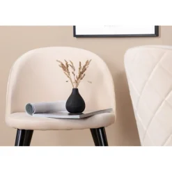 Velvet Spisebordsstol - Beige velour
