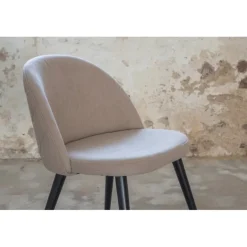 Velvet Spisestol - Beige velour