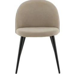 Velvet Spisestol - Beige velour