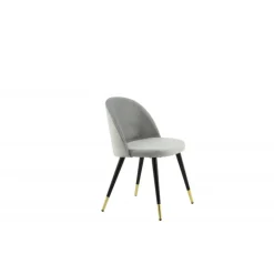 Velvet Spisestol - Grå Velour