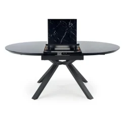 VERTIGO Udvidelsesbord, - Top - Sort Marmor, Ben - Sort