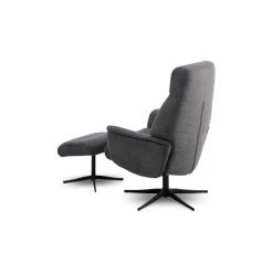 Villads lænestol + skammel - Antracit
