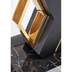 VINCENZO bord Hvid marmor, ben Sort/guld