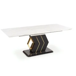 VINCENZO bord Hvid marmor, ben Sort/guld