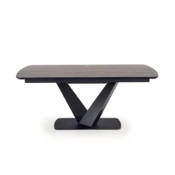 VINSTON Spisebord med udtræk, - top - MørkeGrå / Sort, ben - Sort