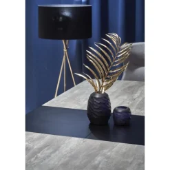 VINSTON Spisebord med udtræk, - top - MørkeGrå / Sort, ben - Sort